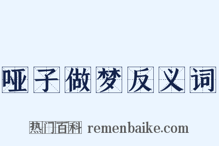 哑子做梦反义词是什么意思的图片